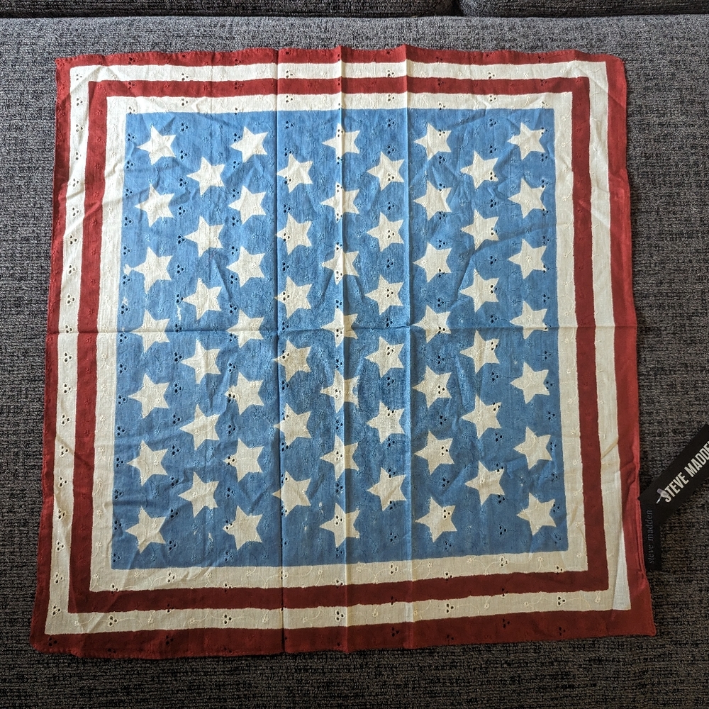 Steve Madden Stars And Stripes 🇺🇸 Bandana Square Scarf - Picture 2 of 6